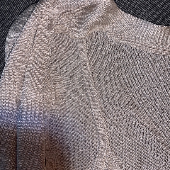 💛 WBHM | Gold Sparkly Taupe Faux Wrap Top - Picture 7 of 8